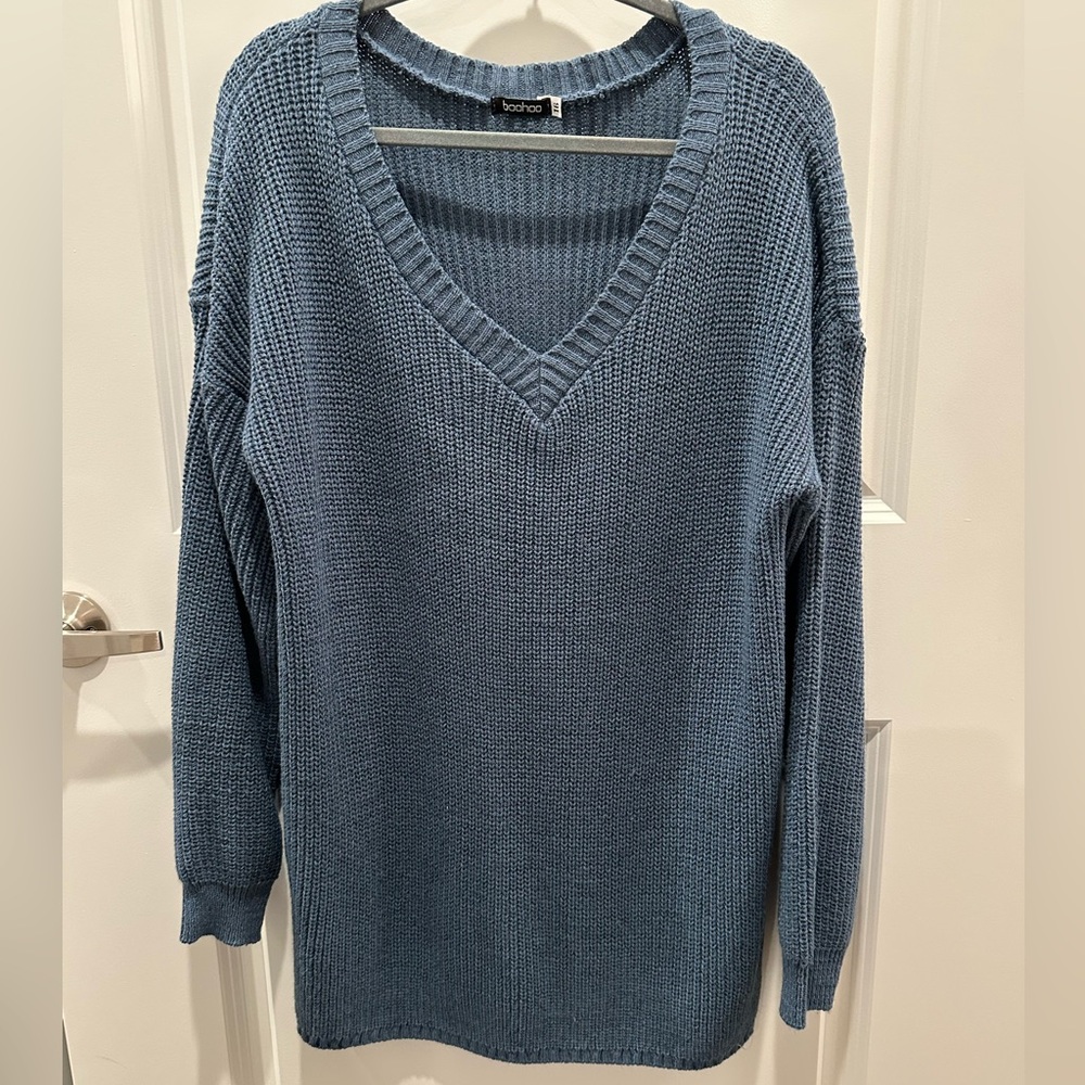 BLUE SWEATER DRESS - BOOHOO - SIZE US LARGE